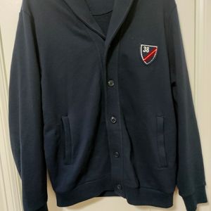 Cremieux Mens Shawl Collar Cotton Cardigan Navy Size Medium